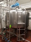 Processing tank 1000 gal with jacket: cooling & heating; top-mount sweep/scrape agiation, with low