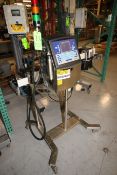 VideoJet Ink Jet Coder, M/N 1710, S/N 17136003C19ZH, with Head and Mounted on S/S Portable