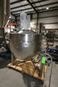 Groen 150 Gallon S/S Kettle, M/N DN/TA-150, MAX. W.P. 45 PSI @ 300 F, NAT'L BD Number: 99129, with