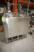 Feldmeier 2-Compartment @ 150 Gallon S/S Flavor Tank, Model E-448-99, Top-Mount Agitators, CIP Spray
