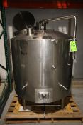 Walker 200 Gal. S/S Jacketed Tank, M/N PZ-ST, S/N 1448, 15 PSIG @ 250 F, 100 PSIG @ 100 F, Mounted