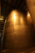 150,000 Gal. Single Wall S/S Holding Tank, Aprox. 32' Dia., with Side Man Hole & S/S Butter Fly