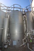5,500 Gal. S/S Vertical Single Wall Tank, with Associated Piping and Sensors