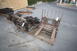Lot of Assorted Forklift Parts, Including (2) Forklift Masts, with 40
