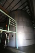 150,000 Gal. Single Wall S/S Holding Tank, Aprox. 32' Dia., with Side Man Hole & S/S Butter Fly