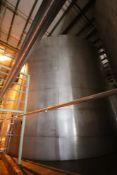 150,000 Gal. Single Wall S/S Holding Tank, Aprox. 32' Dia., with Side Man Hole & S/S Butter Fly