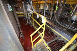 Roller Conveyor Platform System, Aprox. 27' L x 6' W, with Hand Rails & Stairs