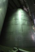 150,000 Gal. Single Wall S/S Holding Tank, Aprox. 32' Dia., with Side Man Hole & S/S Butter Fly