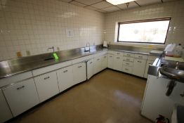 S/S Top Lab Counters, with Bottom Drawers, and (3) Sink Inlets, Overall Dims.: Aprox. 24