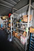 Contents of 4-Shelving Units, Includes Nuts & Bolts, Filters, Hydraulic Butterfly Valves, Casters,