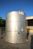 Aprox. 7,500 Gal. S/S Vertical Single Wall Tank, Tank Dims.: Aprox. 146