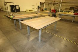 Shop Tables, with Wooden Tops, Overall Dims.: Aprox. 8' L x 48