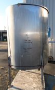 Aprox. 500 Gal. Hinged Lid Single Wall S/S CIP Tank, Sloped Bottom, 2