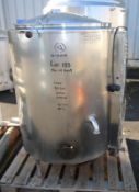 Groen 80 Gal. S/S Jacketed Kettle, Model AH-80 234N, SN 37444, Hinged Lid, 1.5