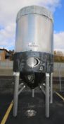 2,000 Gallon Dome Top Cone Bottom Jacketed S/S Fermentation Tank, with Side Mount Man Door, 2