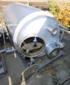 Aprox. 300 Gal. Vertical Cone Bottom Insulated S/S CIP Tank, with Hinged Top Access Door, Multiple