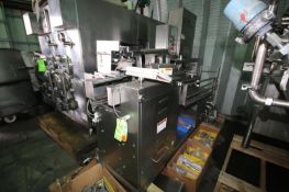 WCB Hot Melt S/S Ice Cream Carton Filler, Model 558, Set up to Fill 56 oz, with Emerson Servo Drive,