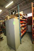 Parts Racking with Contents, Includes Bearings, Parts Bins, Double Door Parts Cabinet with Contents,