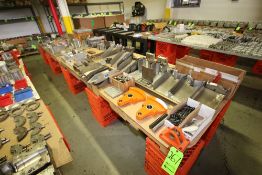 Large Assortment of Trimmer Parts, Includes (2) NEW Counter Balances, S/S Chutes, Bolts, Gal. & 1/