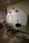2,000 Gal. S/S Single Wall Horizontal Tank, with Single CIP Spray Ball, with Agitation Motor (DA)
