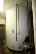 Aprox. 3,500 Gal. S/S Jacketed Vertical Sugar Tank, S/N 40-66-2250, with Dual S/S SprAY Ball,