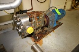 Waukesha 10 hp Positive Displacement Pump, M/N 130, S/N 15936795, with 3