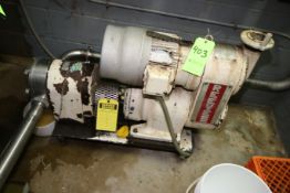 Tri-Clover 2 hp Positive Displacement Pump, M/N PR60-2-U04-SL-S, S/N T2836J, with Variable Speed