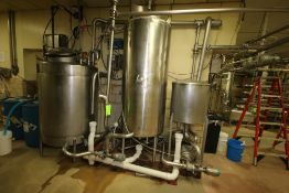 HTST 3-Tank CIP System, with (1) Aprox. 250 Gal. S/S Jacketed Tank, with (1) Aprox. 270 Gal. S/S