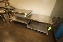 S/S Tables, with S/S Bottom Shelves, Overall Dims.: Aprox. 72