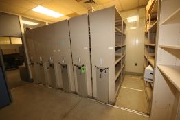 Sliding Shelving System, with Ground Mounted Track System, with (6) Sliding Shelves