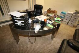 Contemporary Office Desk, Marble Like Design, 