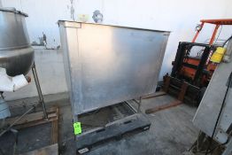 S/S Single Wall Square Tank, with Hydraulic Agitator, Mounted on S/S Frame, Internal Tank Dims.: