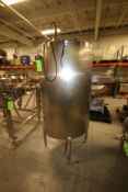 Aprox. 300 Gal. S/S Single Wall Vertical Tank, with Tank Mounted Level Sensor, with Aprox. 2-1/2