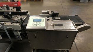 Mark 'em Coder, with Power Case Conveyor, Mounted on S/S Frame (LOCATED AT ATWATER, CA)