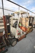 Nissan Aporx. 3,000 lb. Elecric Sit-Down Forklift, with Double Stage Mast (NOTE: Missing Battery) (