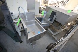 S/S Single Bowl Sinks, with S/S Pedalstols (LOCATED IN COLTON, CA--$50.00 RIG FEE)