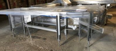 S/S Conveyor, Mounted on S/S Frame, with 180 Degree S/S Conveyor (LOCATED AT ATWATER, CA)