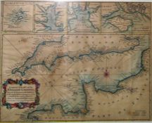 Map Coloured engraving 