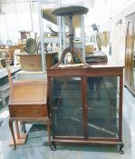 Georgian style glazed mahogany display cabinet, the pair of astragal glazed panelled doors enclosing
