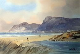 Phil Cloete Watercolour drawing South African coastal scene, signed  S Saunders ??? Still life