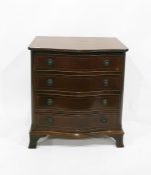 Georgian style mahogany serpentine-front chest of four long graduated drawers, on bracket feet,