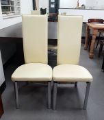 Set of six 20th century leatherette chairs raised on chrome-effect supports (6) (VAT payable on