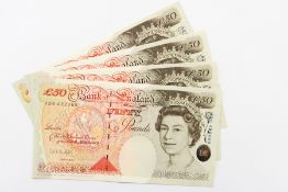 4 x G E A Kentfield 1993-1998 fifty pound notes
