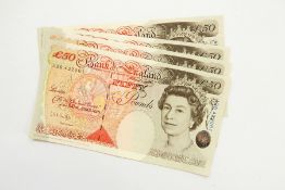 4 x G E A Kentfield 1991-93 fifty pound notes