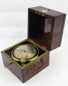 Mid 19th century marine chronometer by Barraud & Lund, Cornhill, London with silver dial, Roman