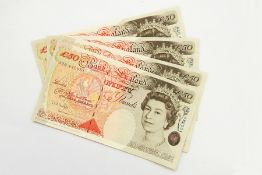 4 x G E A Kentfield 1991-93 fifty pound notes