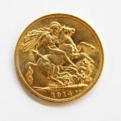 1914 gold sovereign EF