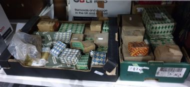 Two boxes of assorted wood screws