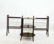 20th century oval mahogany three-tier whatnot and two 19th century mahogany towel racks (3)