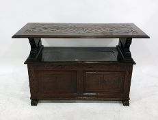 20th century oak monk's bench